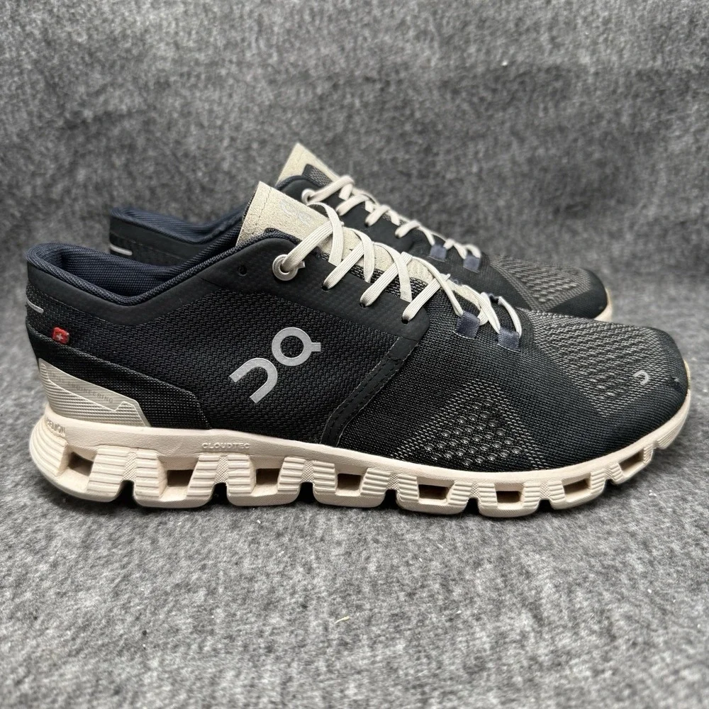 On Cloud X Running Shoes Black Pearl Helion Women's Size 8 U.S Lace Up